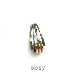 Vtg Mid Century Modern Sterling Silver 14k Yellow Gold