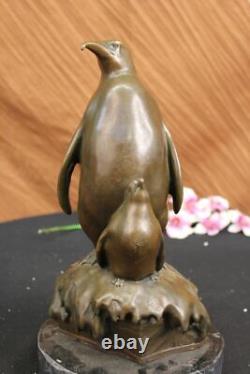 Vtg Mid Century Modernist Bronze Brass Abstract Penguin Bird Sculpture Gift Deal