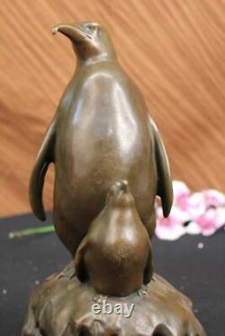 Vtg Mid Century Modernist Bronze Brass Abstract Penguin Bird Sculpture Gift Deal