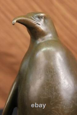 Vtg Mid Century Modernist Bronze Brass Abstract Penguin Bird Sculpture Gift Deal