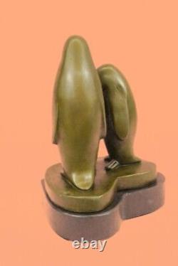 Vtg Mid Century Modernist Deco Bronze Brass Abstract Penguin Bird Sculpture DEAL