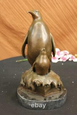 Vtg Mid Century Modernist Deco Bronze Brass Abstract Penguin Bird Sculpture Deal