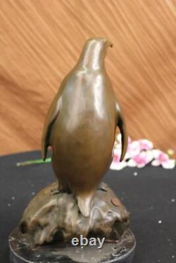Vtg Mid Century Modernist Deco Bronze Brass Abstract Penguin Bird Sculpture Deal