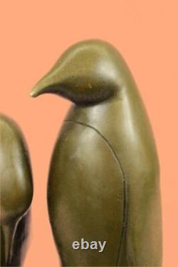 Vtg Mid Century Modernist Deco Bronze Brass Abstract Penguin Bird Sculpture Gift