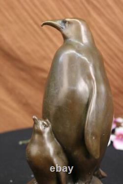 Vtg Mid Century Modernist Deco Bronze Brass Abstract Penguin Bird Sculpture SALE