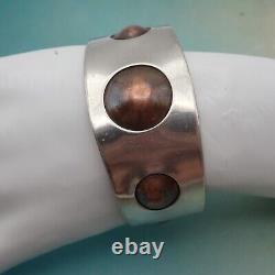 Vtg Mid Century Sterling Copper 6 3/4 Cuff Bracelet By Nagy Weighs 35.1 grams