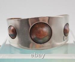 Vtg Mid Century Sterling Copper 6 3/4 Cuff Bracelet By Nagy Weighs 35.1 grams