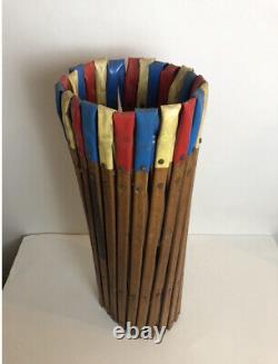 Vtg Mid-Century Wooden Cylinder Concertina Stand Architects Plans Tubes Umbrella