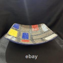 Vtg Raymor Bagni Ceramic Bowl Plate Textured Colors Italian Mid-century Modern