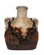 West Germany Carstens Luxus Lava Chains Iron Ceramic Vase MID Century Vintage
